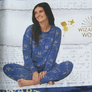 Wizarding World Women's 2-Piece Harry Potter  Fleece Jogger Lounge Set Blue XXL